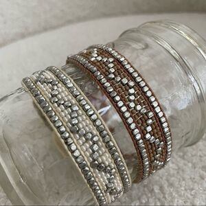 2 Adjustable Seed Bead Bracelets